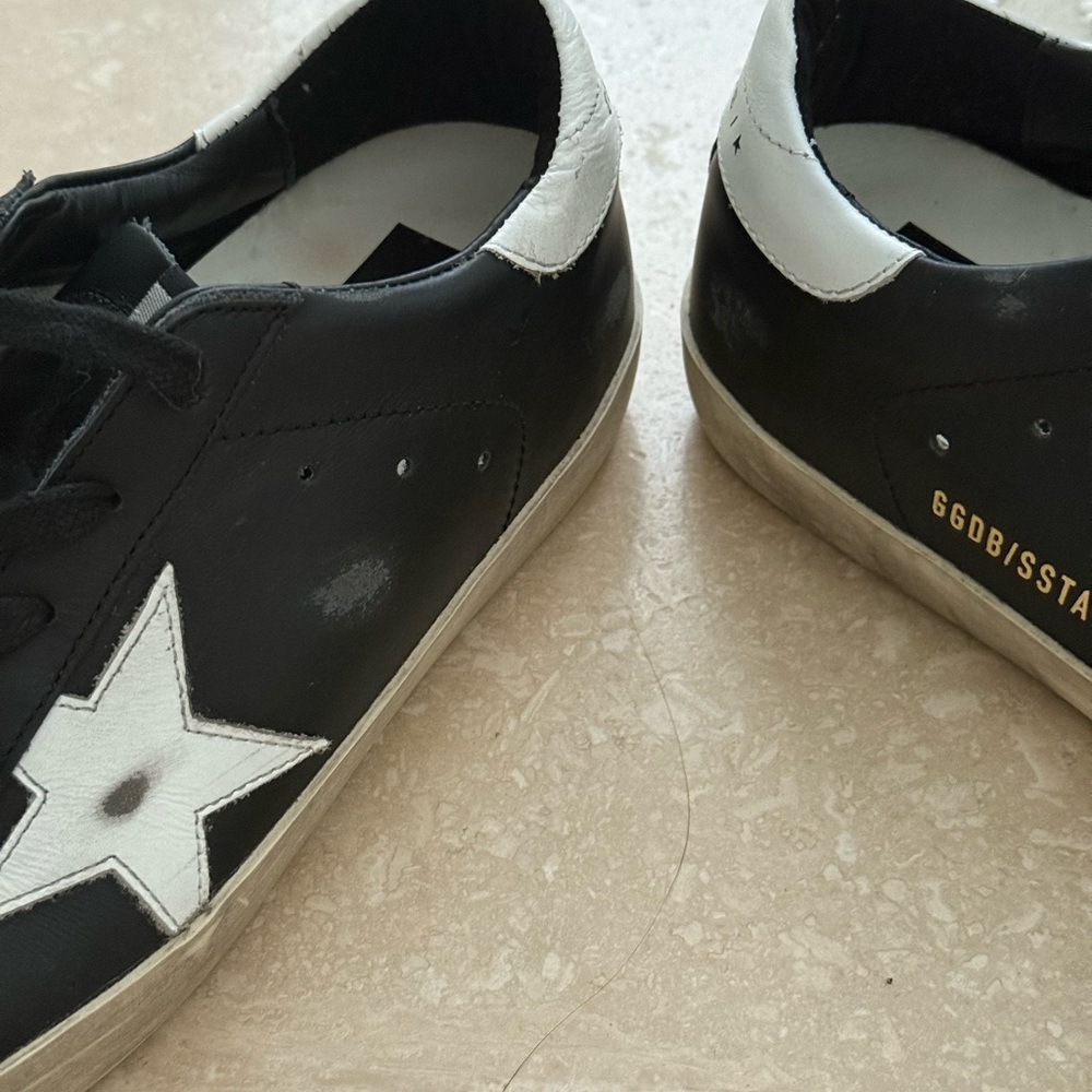 Golden Goose EUC Superstar Black Leather Trainers Size 37 - Picture 8 of 14